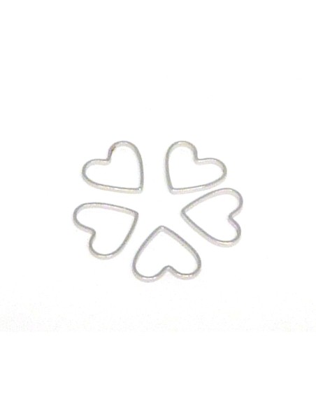 Connecteurs coeur fin en métal argenté 8,8 x 9,6mm, anneaux coeur