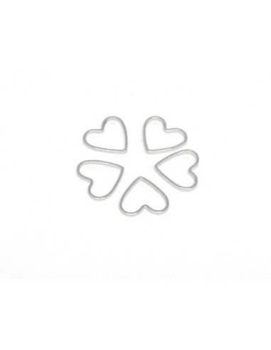 Coeur connecteur très fin argenté en métal