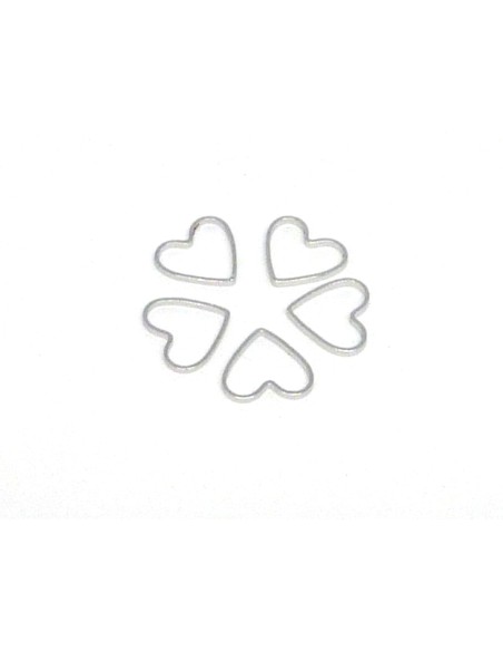 Coeur connecteur très fin argenté en métal