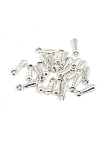 R-30 petites Breloques larme 9,6mm goutte en métal argenté