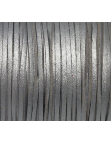 Lanière simili cuir gris argenté pas chère