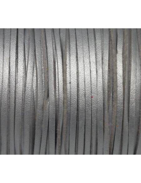 Lanière simili cuir gris argenté pas chère