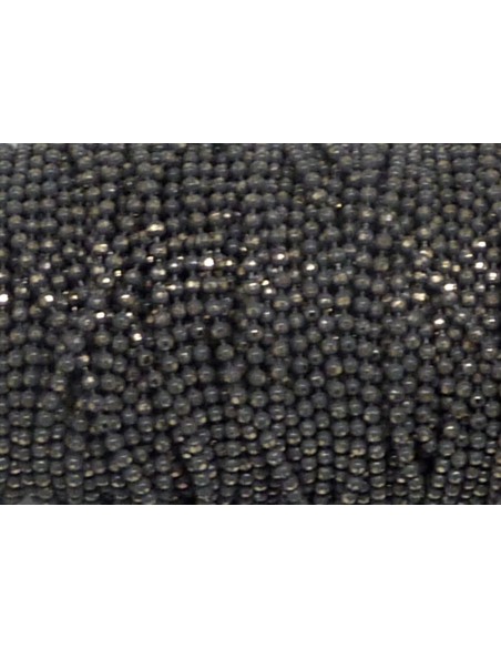 R-1m de chaînette bille, boule facetté 1,5mm en métal doré et gris souris, martelé