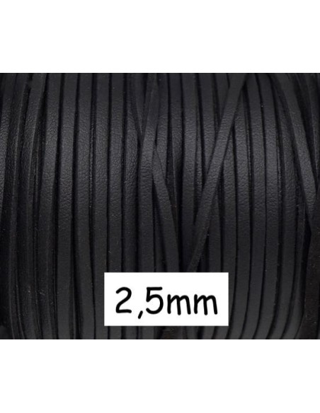 Lanière simili cuir 2,5mm noir