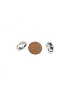 5 Perles passant "double trou" en métal argenté pour... 2