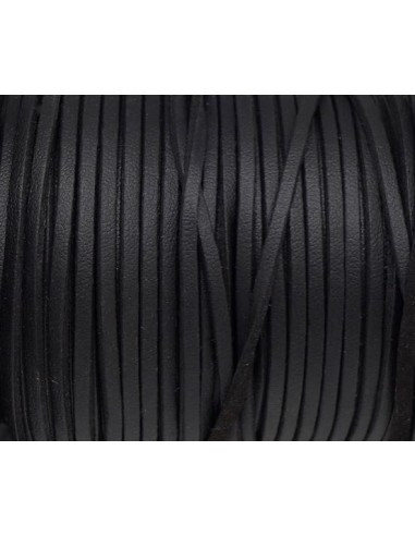 Lacet simili cuir 2,5mm noir pas cher