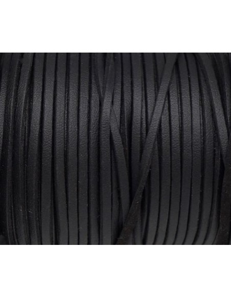 Lacet simili cuir 2,5mm noir pas cher