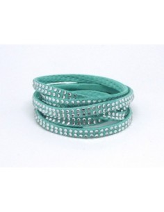 Suédine vert d'eau avec strass brillant