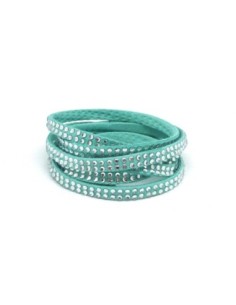 Suédine vert d'eau avec strass brillant 2