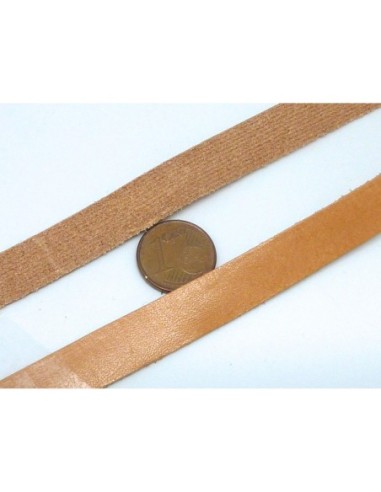 R-50cm Cuir plat largeur 10mm de couleur marron...