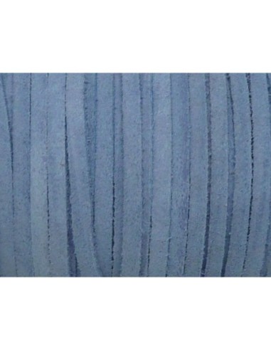 R-1m de Cordon daim plat 4mm de couleur bleu pâle