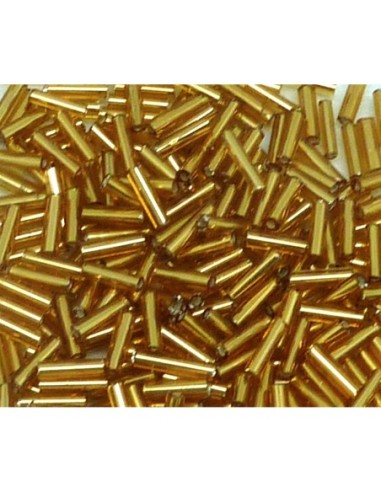 Perle de rocaille tube doré