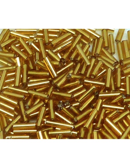 Perle de rocaille tube doré