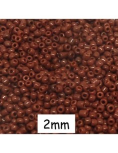 Perle de rocaille 2mm marron pour tressage et tissage