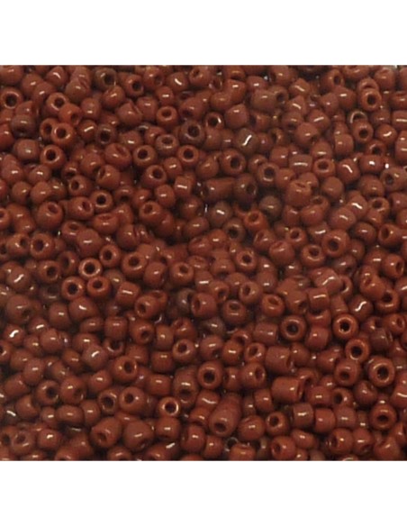 Perle de rocaille 2mm marron brique pour le tissage