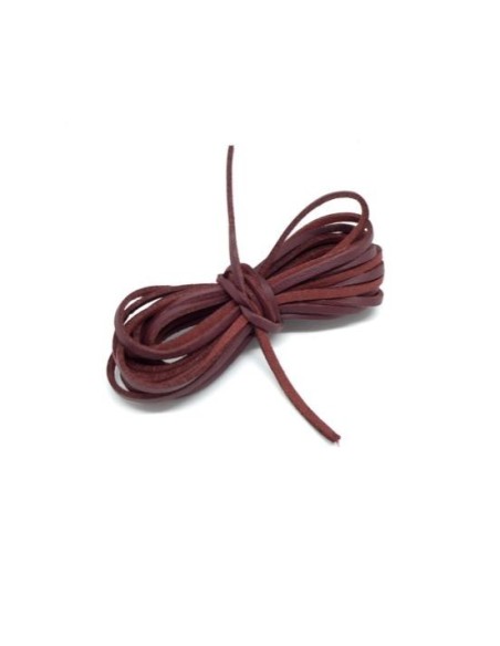 Lacet cuir synthétique rouge bordeaux 2,5mm pas cher