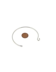 Bracelet jonc en métal argenté à agrémenter 65mm 2