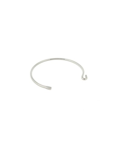 Bracelet jonc en métal argenté à agrémenter 65mm