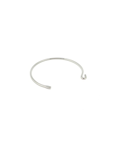 Bracelet jonc en métal argenté à agrémenter 65mm