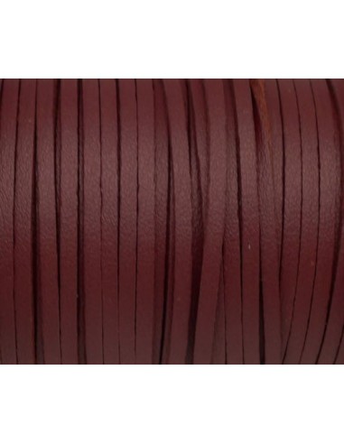 Lanière simili cuir rouge grenat 2,5mm pas cher