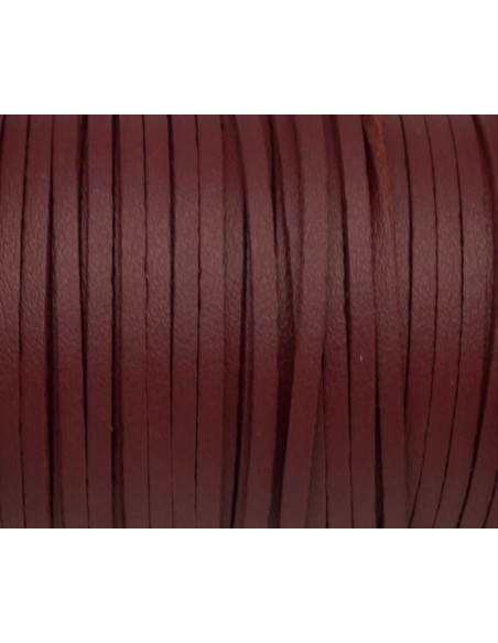 Lanière simili cuir rouge grenat 2,5mm pas cher