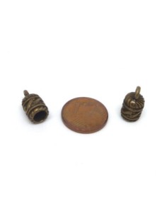 4 Embouts travaillés pour cordon 5mm en métal de couleur... 2
