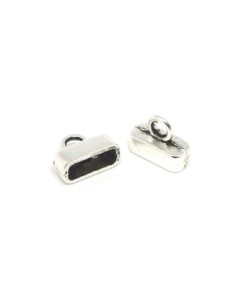 4 Embouts pour lanière de 10-11mm en métal argenté lisse