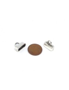 4 Embouts pour lanière de 10-11mm en métal argenté lisse 2