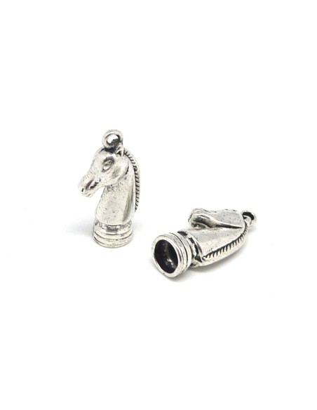 Embout tête de cheval en métal argenté