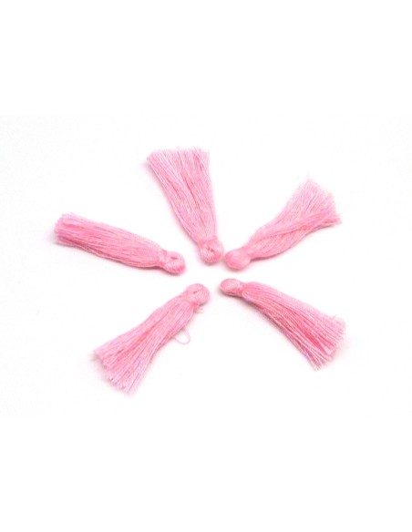 Pompons rose dragée, barbe à papa 3cm en polyester