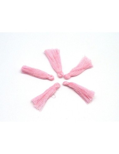 Pompons rose dragée, barbe à papa 3cm en polyester