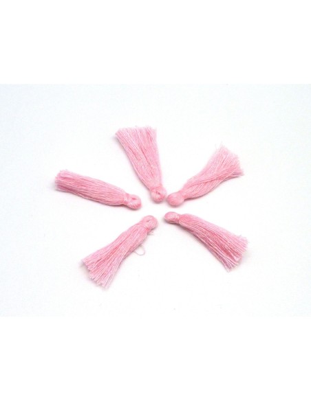 Pompons rose dragée, barbe à papa 3cm en polyester