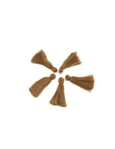 Lot de 5 Petits Pompons marron café au lait 2,5cm - 3cm en polyester et coton 2