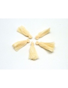 Lot de 5 Petits Pompons jaune orangé de Naples pastel 2,5 - 3cm en polyester et coton