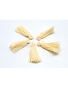 Lot de 5 Petits Pompons jaune orangé de Naples pastel 2,5 - 3cm en polyester et coton 2