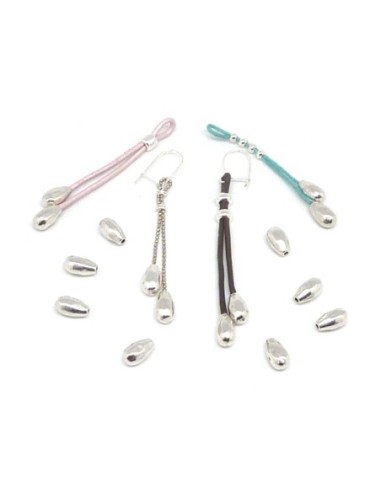 Embout de finition grain de riz en métal argenté pas cher pour cordon 1mm