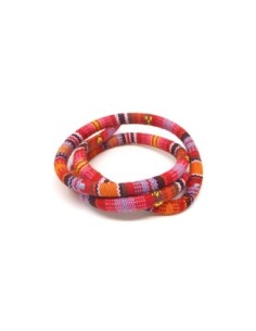 Cordon ethnique 6mm multicolore rose orangé 2