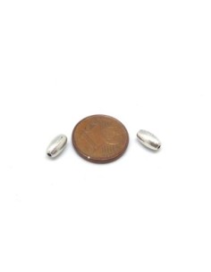 20 Perles grain de riz, ovale, olive en métal argenté... 2