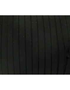 Cordon daim synthétique plat de couleur noir 2