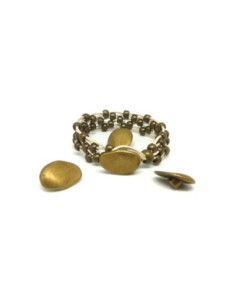 2 Embouts de finition fermoir cuir pastille, galet en... 2