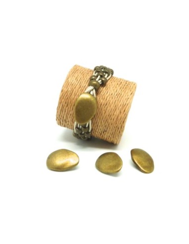 2 Embouts de finition fermoir cuir pastille,...