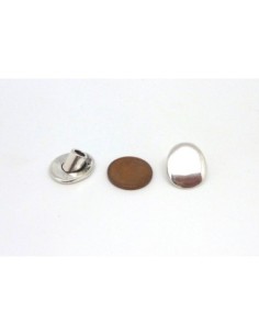 3 Embouts de finition fermoir cuir pastille, galet en métal argenté 17mm 2