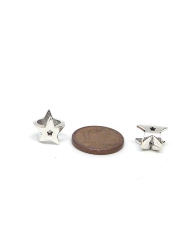 R-20 Perles étoile en métal argenté, à gros...