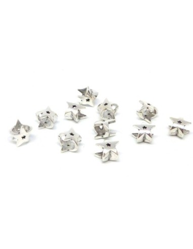 R-20 Perles étoile en métal argenté, à gros...