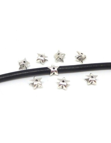 R-20 Perles étoile en métal argenté, à gros...