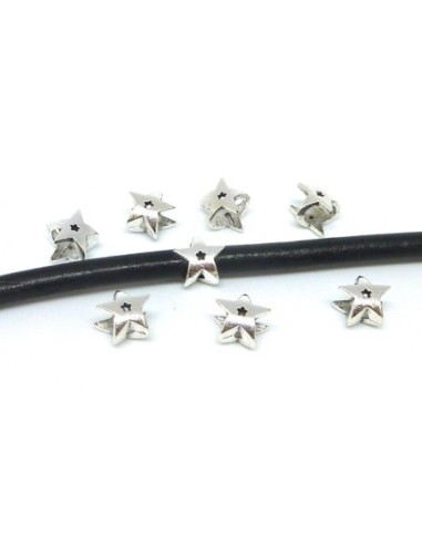 R-20 Perles étoile en métal argenté, à gros...
