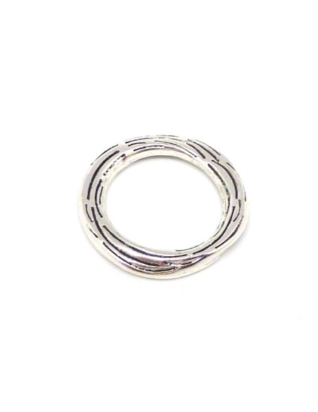 Anneau connecteur pendentif 28mm en métal argenté 