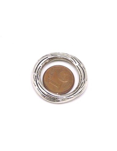 Connecteur anneau en métal argenté 