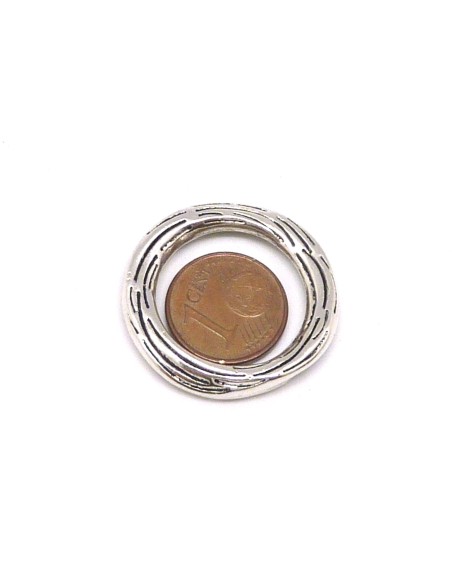 Connecteur anneau en métal argenté 