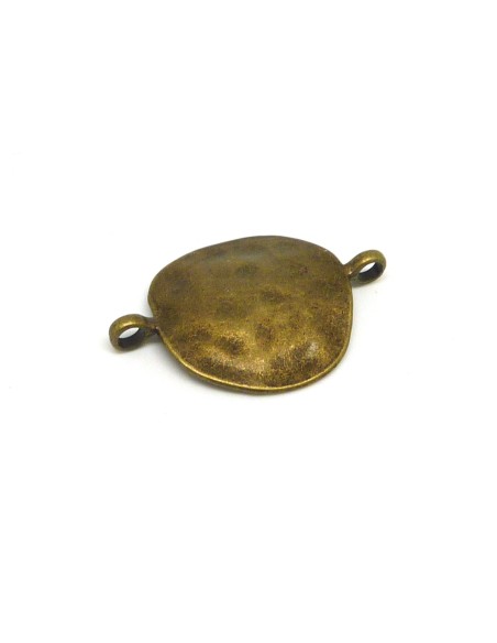 connecteur disque incurvé martelé en métal de couleur bronze